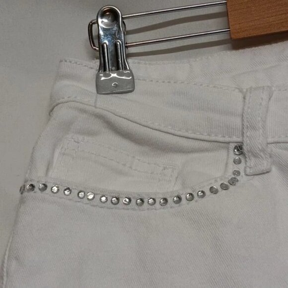 Venus Jeans Women's Size 10 White Embroidered Rhinestone Bling Ankle Crop GUC - Picture 9 of 11
